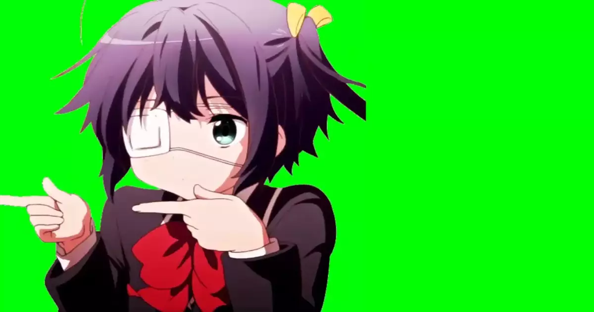 Anime Girl Rikka Takanashi Green Screen Meme Download Video