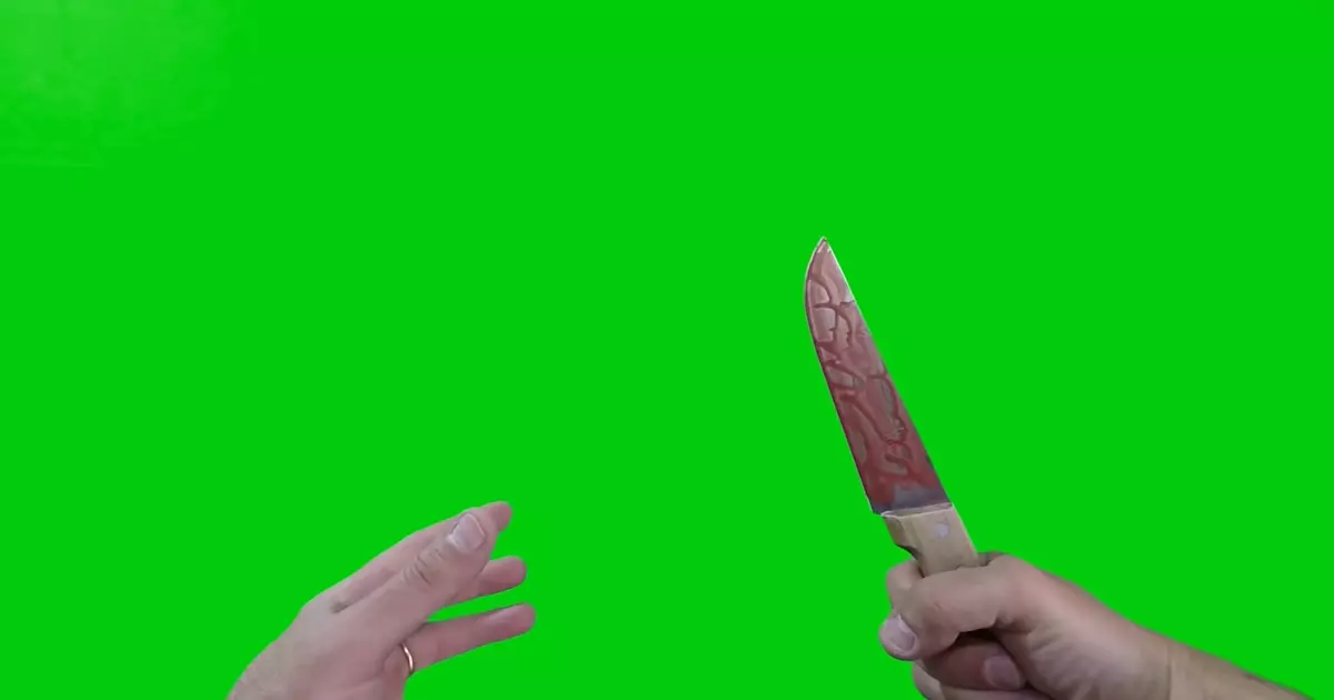 Attack Knife First Person With Blood Green Screen Meme Download Video