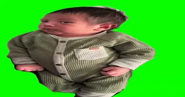 Baby Giving Side Eye Green Screen Meme Video