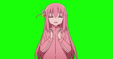 Bocchi The Rock Hitori Waving Green Screen Meme Download Video