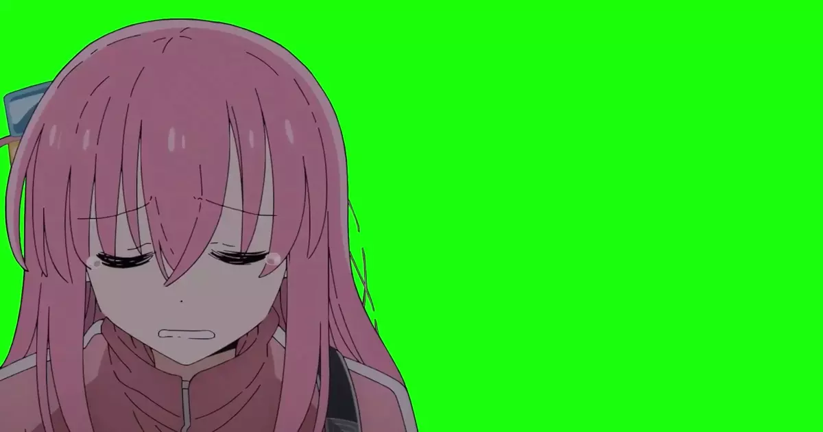 Bocchi The Rock Hitori Is Startled Green Screen Meme Download Video