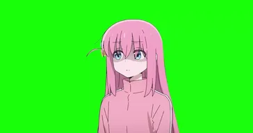 Bocchi The Rock Hitori Waving Green Screen Meme Download Video