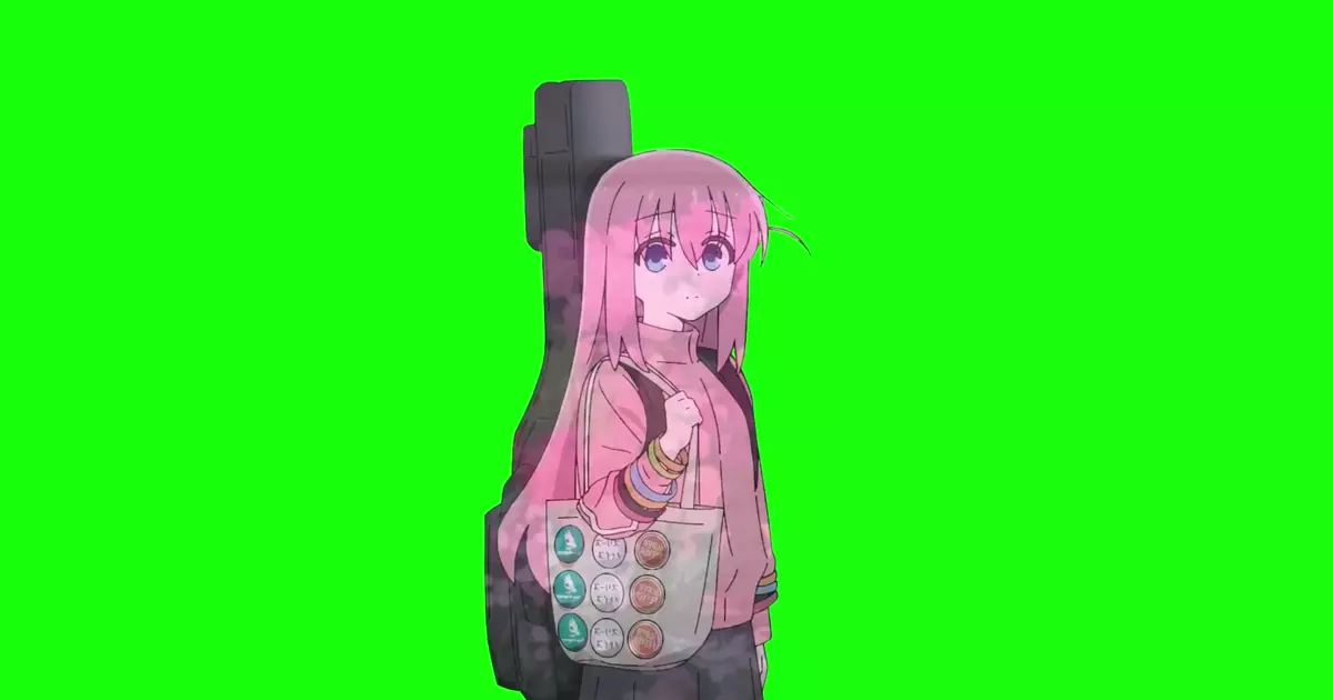 Bocchi The Rock Hitori Who Smiles Green Screen Meme Download Video