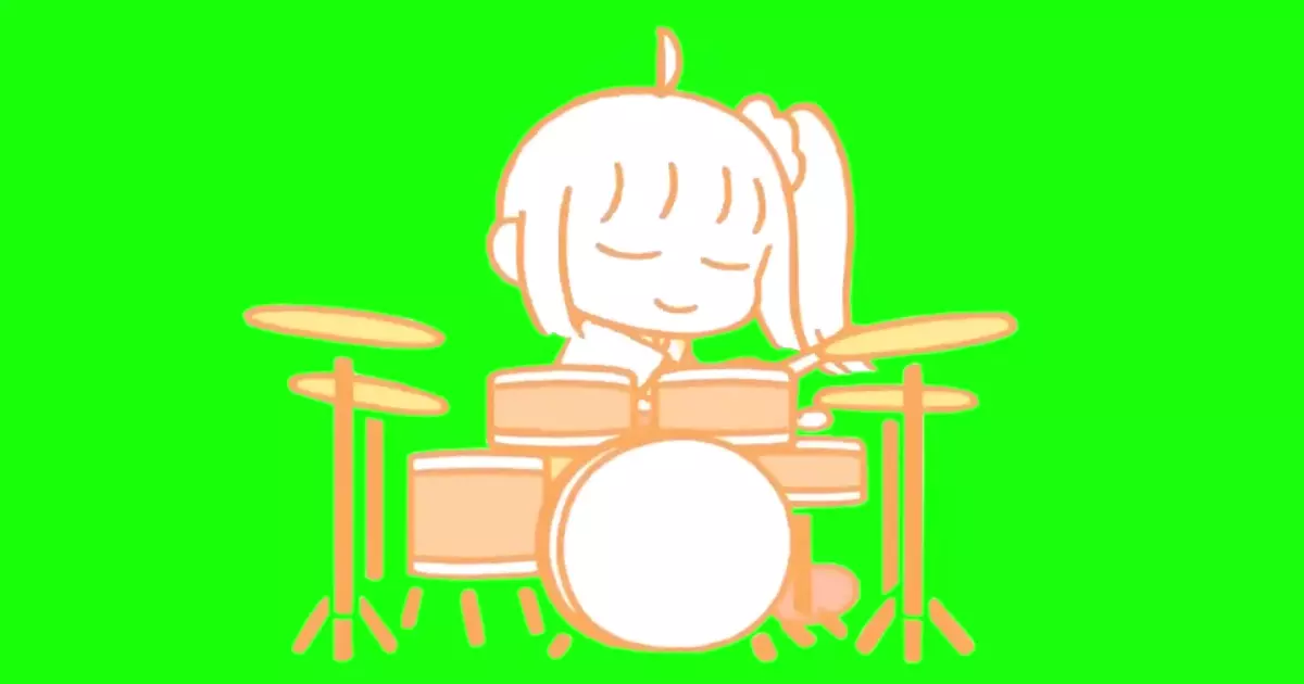 Bocchi The Rock Nijika Playing The Drums Green Screen Meme Download Video