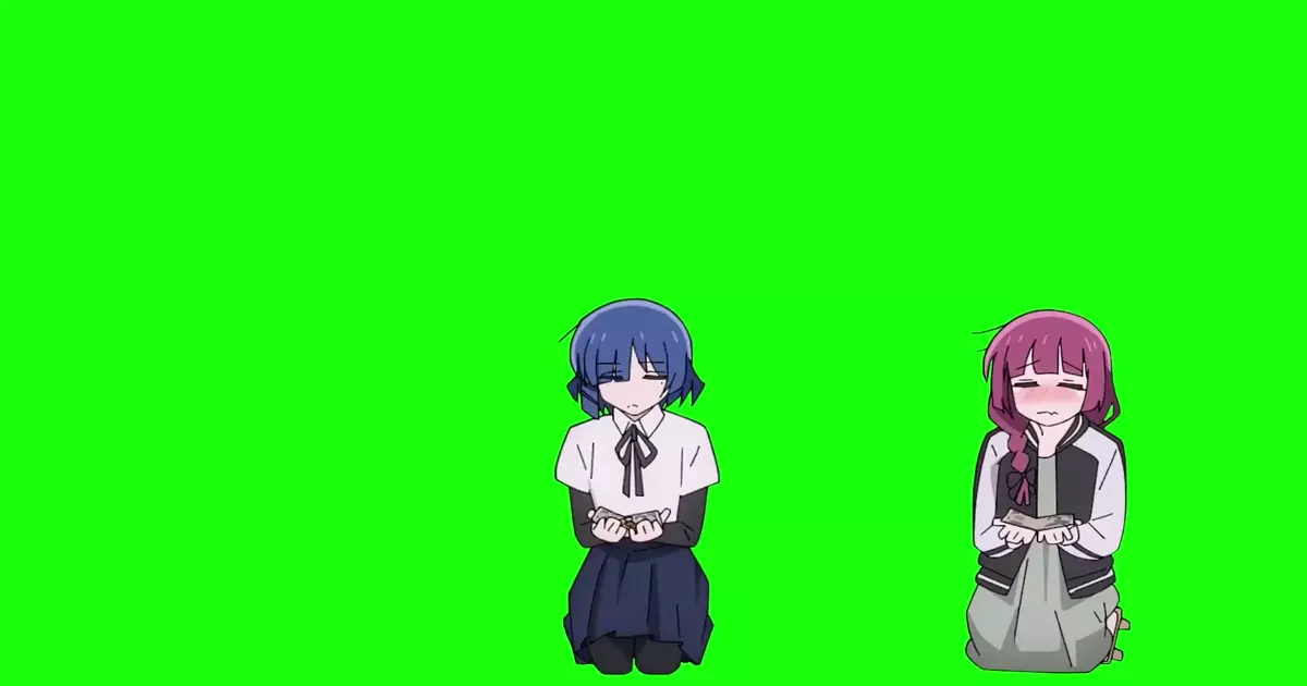 Bocchi The Rock Ryo And Kikuri Apologizing Green Screen Meme Download Video