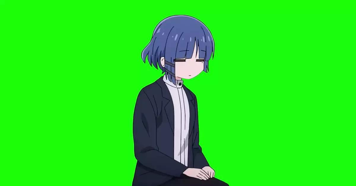 Bocchi The Rock Ryo The Sad Green Screen Meme Download