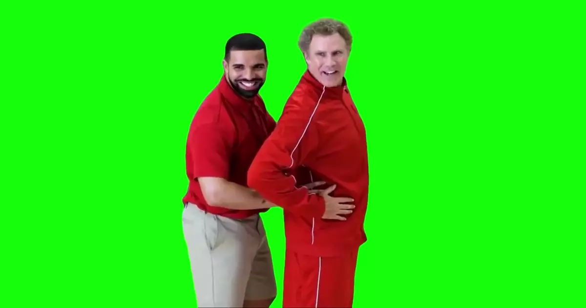 Drake And Will Ferrell Just A Nice Feeling Between You And Your Teammate Green Screen Meme Download Video