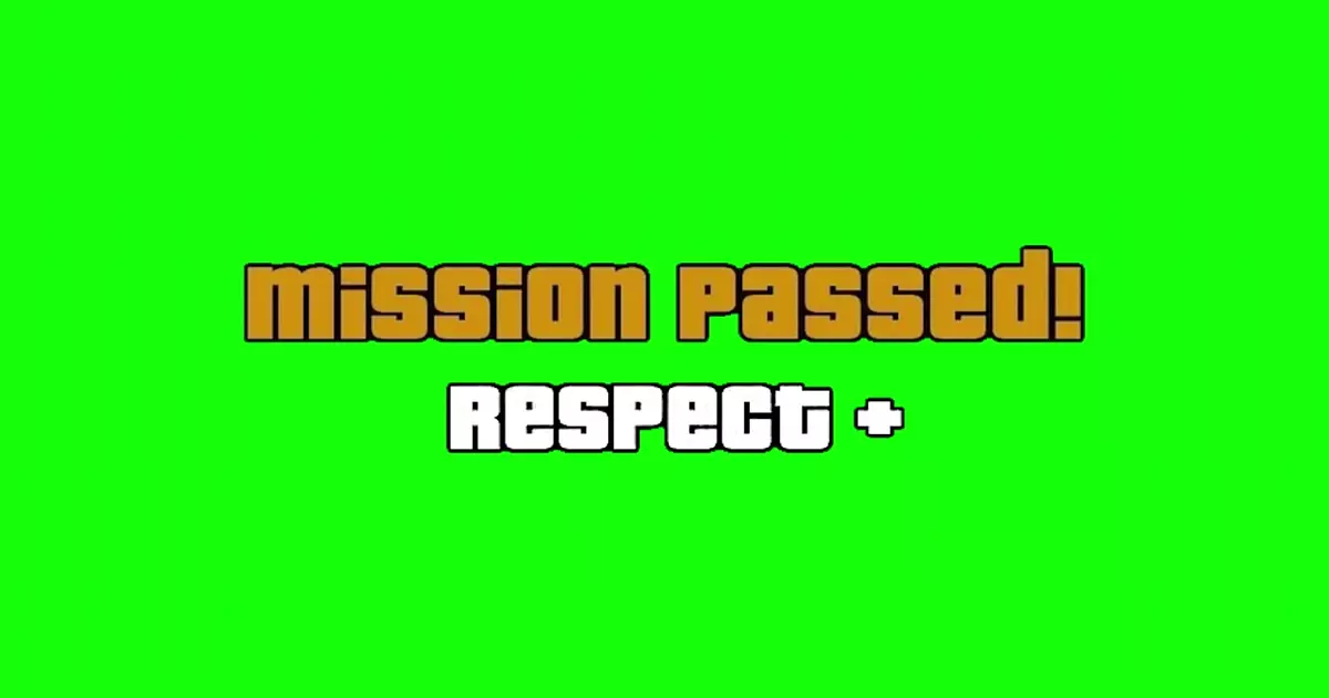 Gta Mission Passed Green Screen Meme Download Video