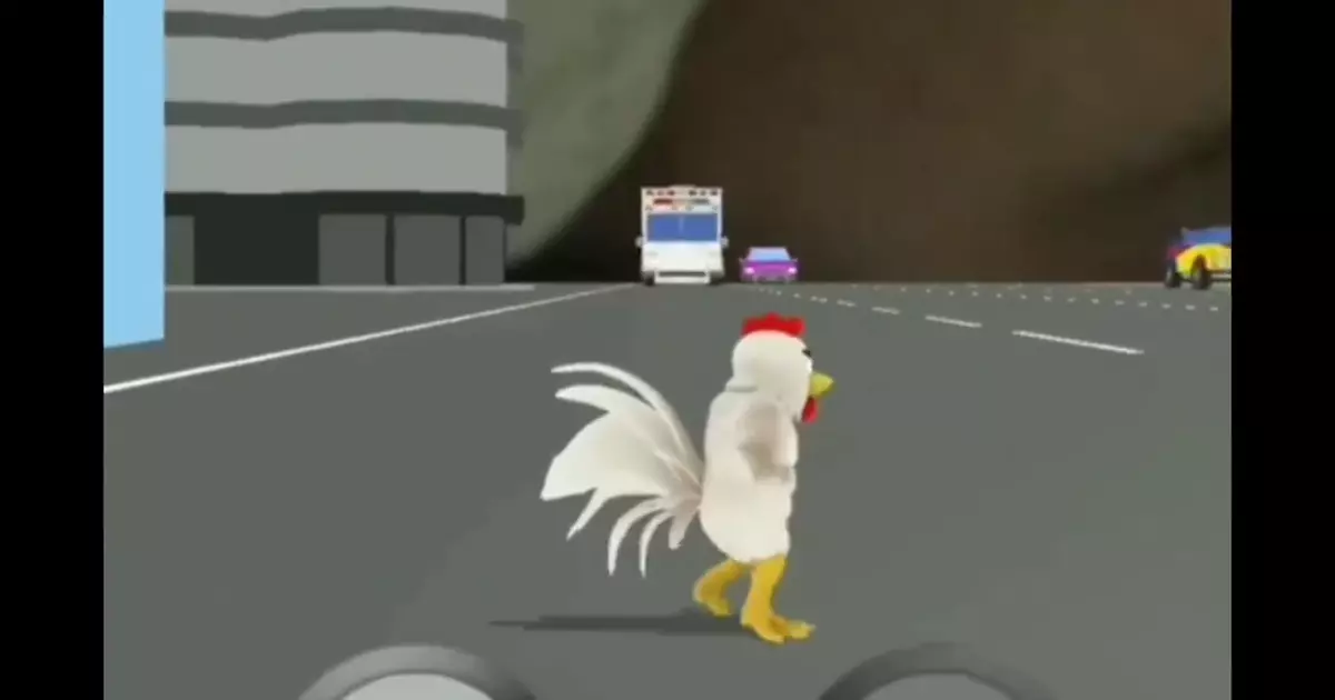 Hen Walking On Road Meme Download Video