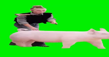Karis With A Pig Green Screen Video