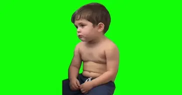 Kid Shows The Bird Green Screen Meme Video