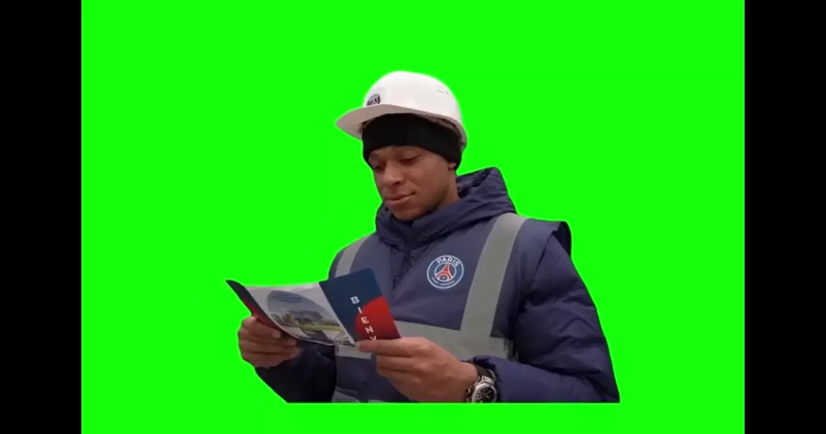 Kylian Mbappe Looking At Paper Green Screen Meme Download Video