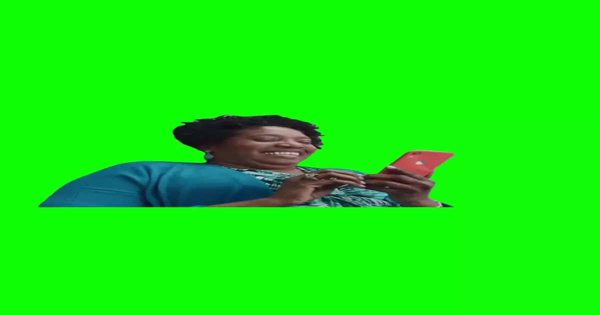 Laughing At Her Phone Green Screen Meme Download Video