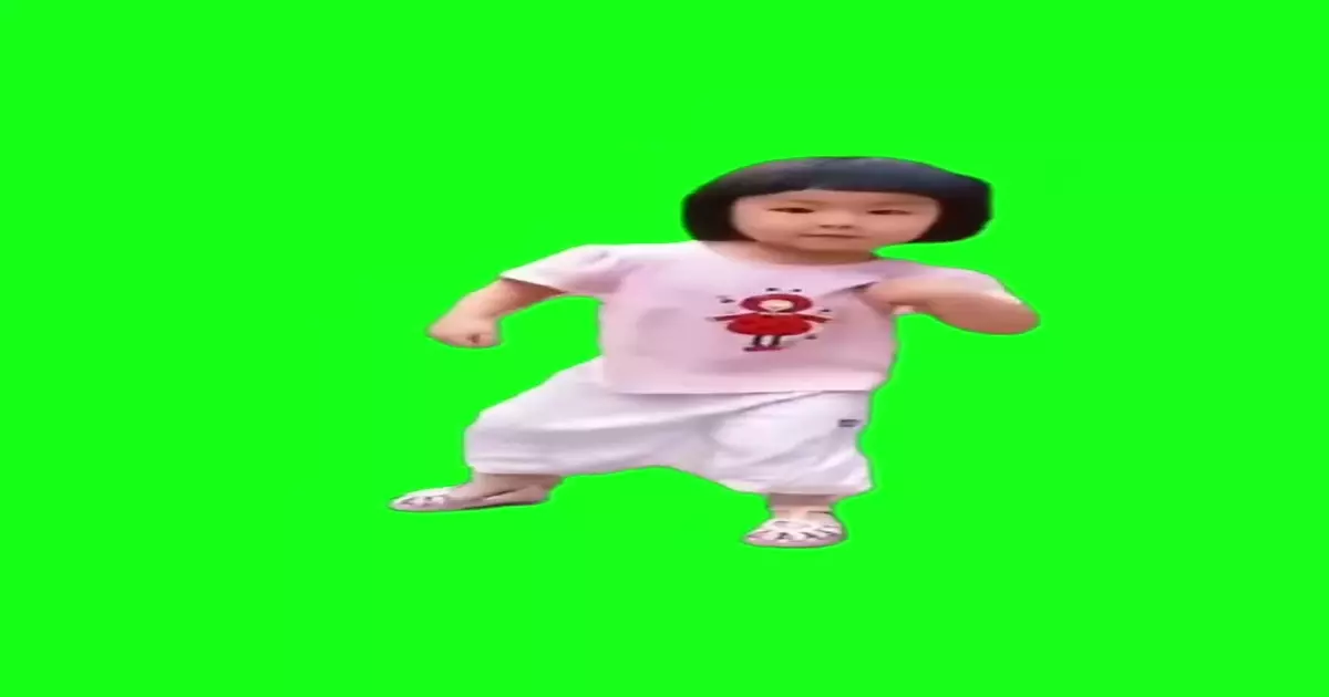 Little Asian Girl Dancing Green Screen Meme Download Video
