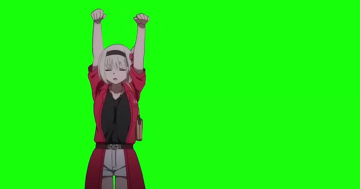 Lycoris Recoil Chisato Spotted Garden Eel Green Screen Meme Download Video