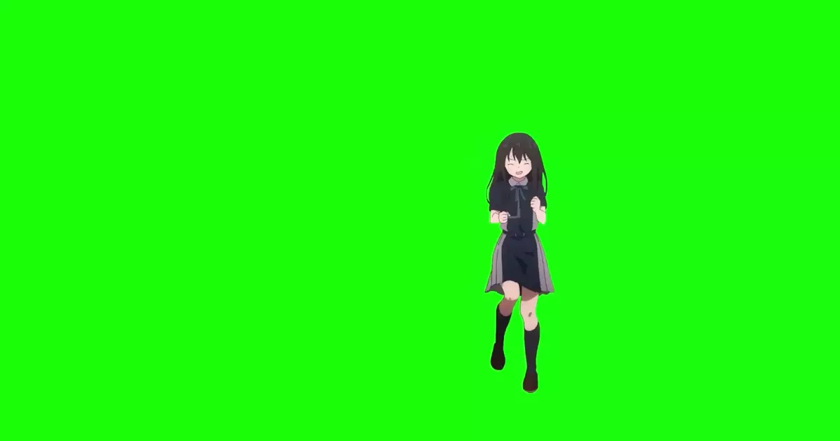 Lycoris Recoil Takina Rejoices Green Screen Meme Download Video