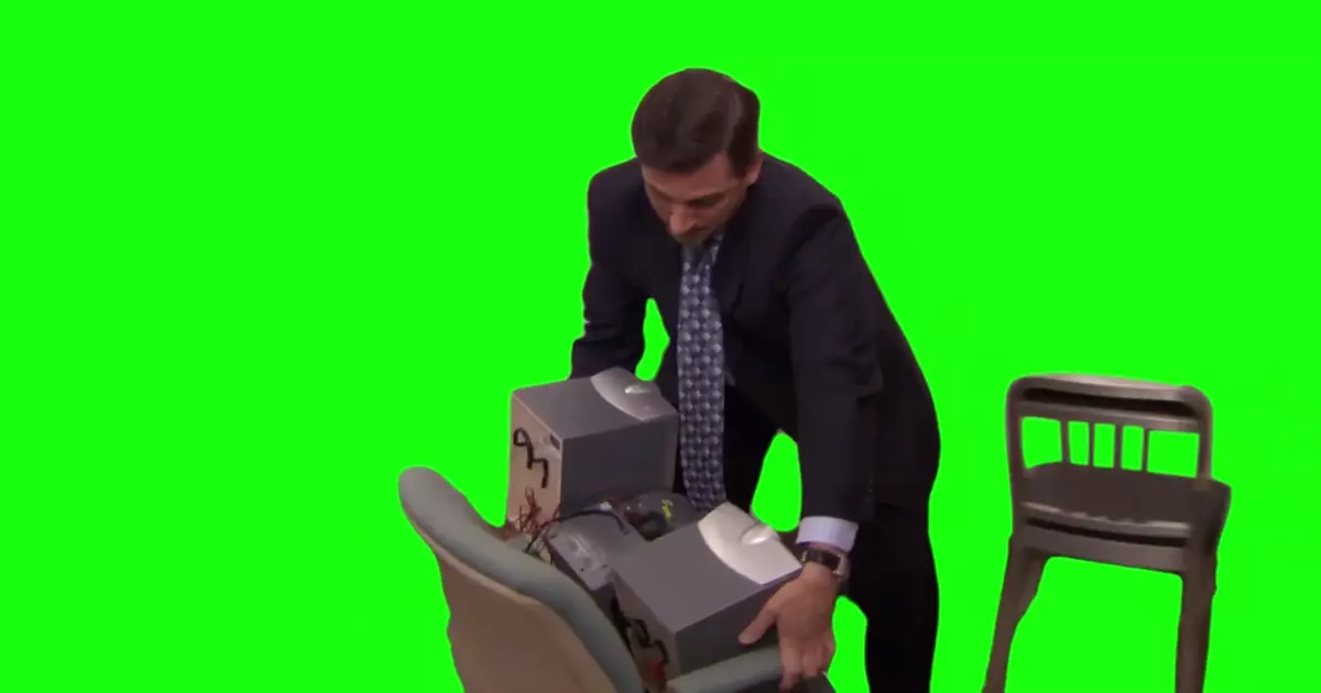 Michael Scott With Speaker Everybody Dance Now Green Screen Meme Download Video