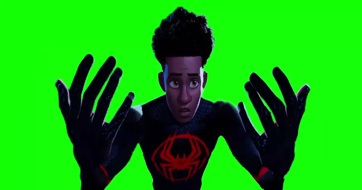 Miles Morales Running From Miguel O Hara Spider Man Across The Spider Verse Green Screen Meme Download Video