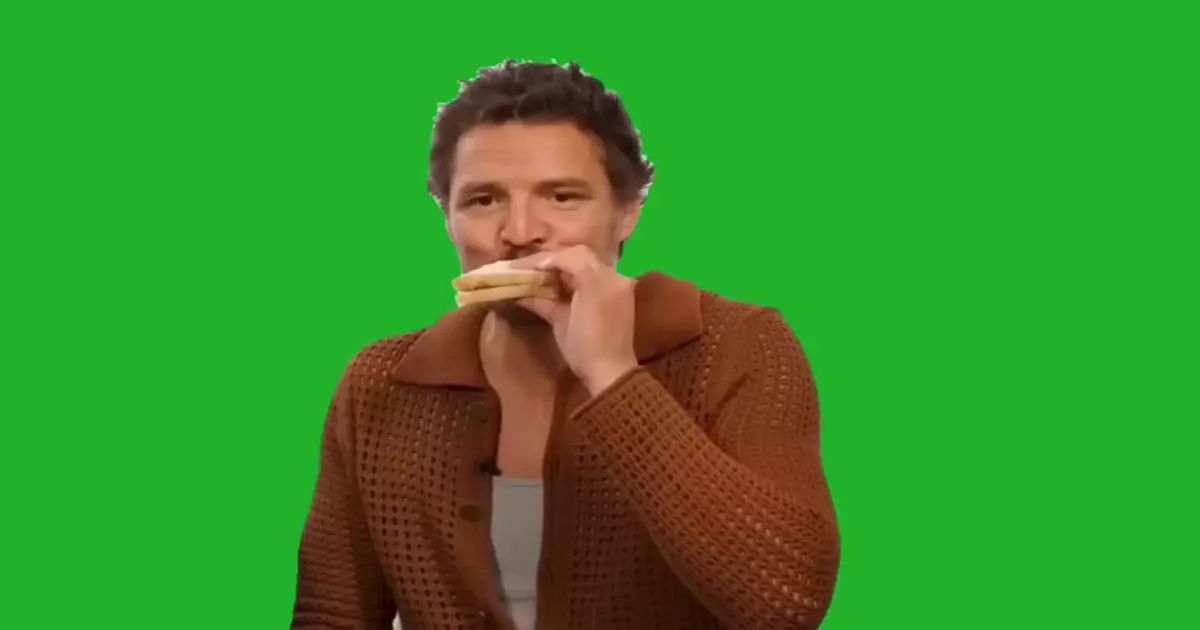 Pedro Pascal Eating Sandwich Green Screen Meme Download Video
