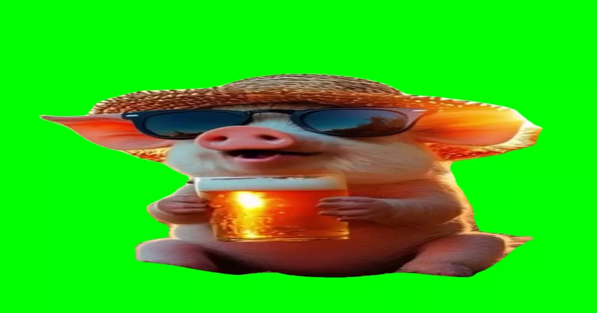 Pig Drinking Bear Green Screen Meme Download Video