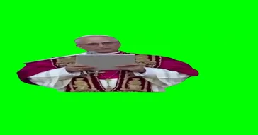 Pope Reading Brainrot Green Screen Meme Video