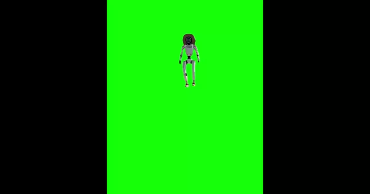 Rizz Robot Walking Down Stairs Green Screen Meme Download Video