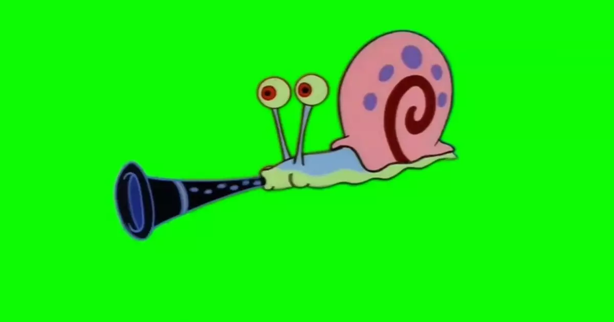 Spongebob Gary Playing Clarinet Green Screen Meme Download Video