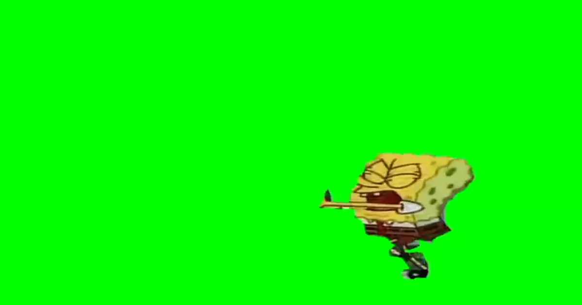Spongebob Pushing Green Screen Meme Download Video