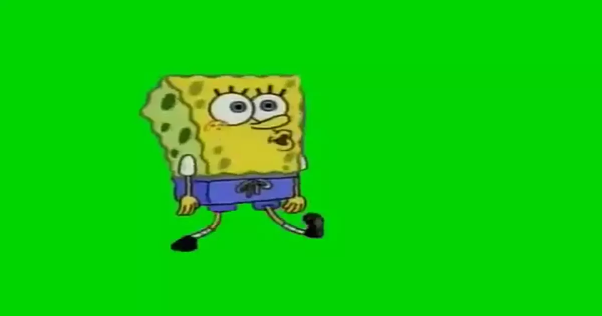 Spongebob Stepping On The Beach Green Screen Meme Download Video
