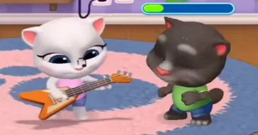 Talking Tom And Angela Dancing On Guitar Meme Video