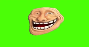 Troll Laughing Face Green Screen