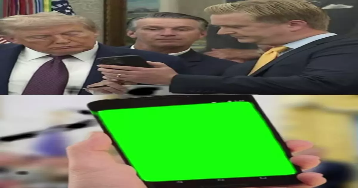 Trump Looking At A Phone Green Screen Meme Download Video